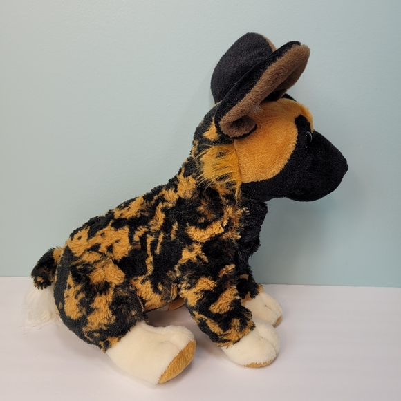 Wild Republic African Wild Dog Calico Hyena Plush Stuffed Animal Black Tan 14" - Picture 4 of 12